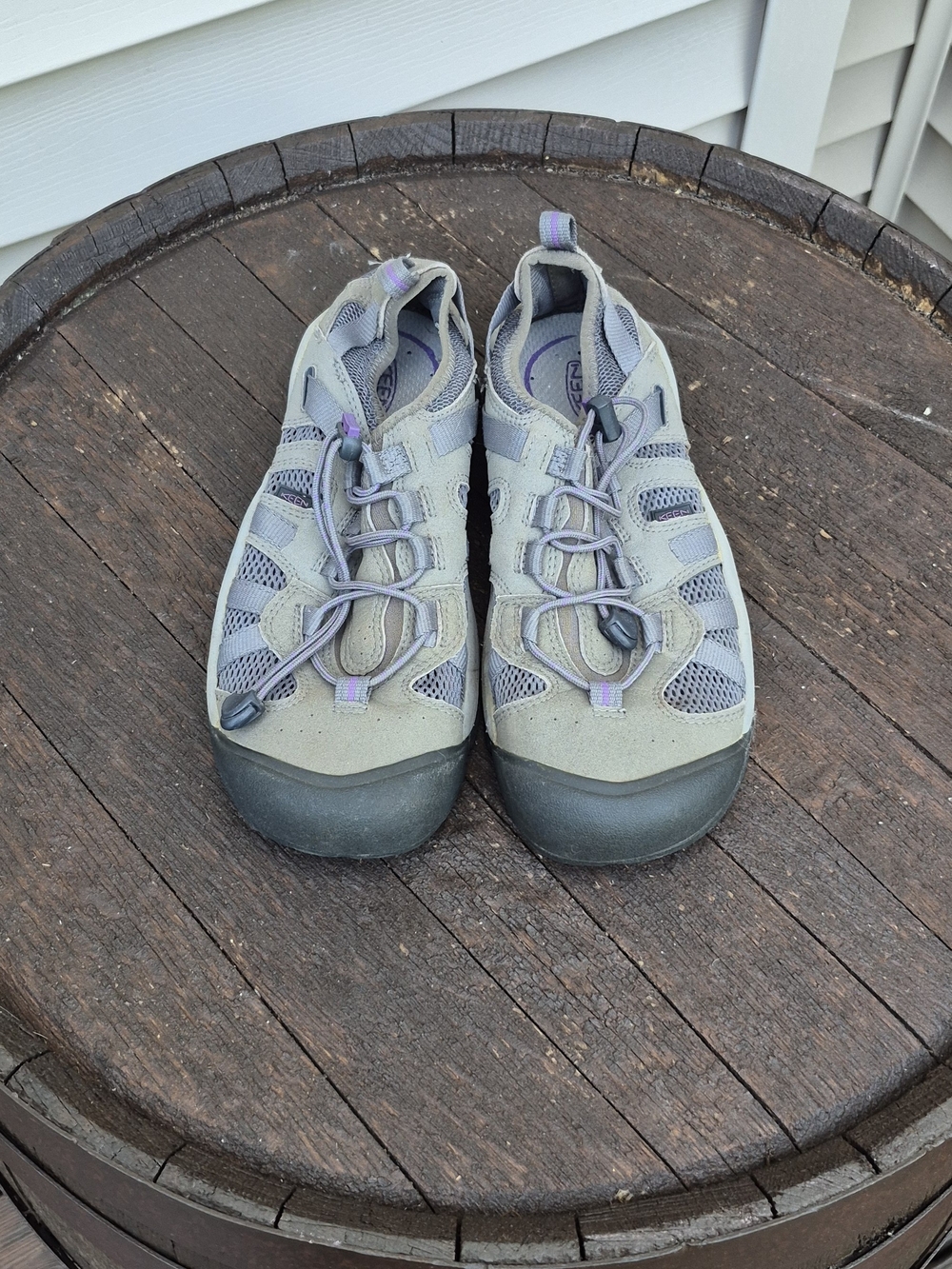 Keen Women's Gray and Purple Slip-On Sport Sandals